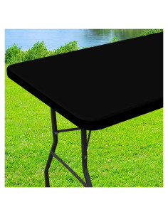 Mantel Rectangular Elástico Moosfor 182.9x76.2cm Negro
