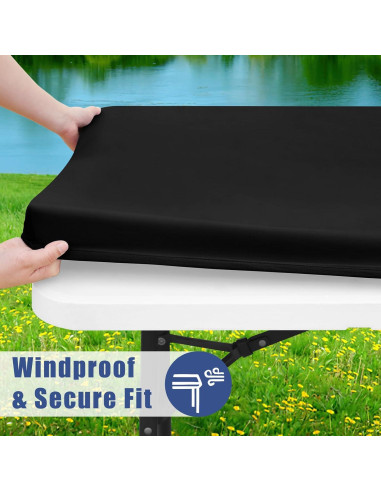 Mantel Rectangular Elástico Moosfor 182.9x76.2cm Negro