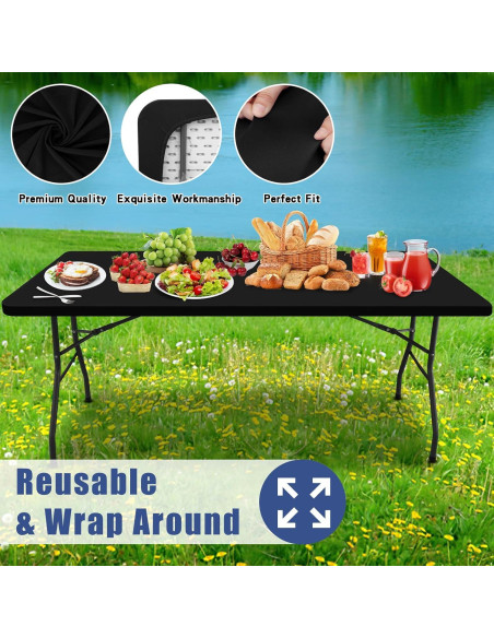 Mantel Rectangular Elástico Moosfor 182.9x76.2cm Negro