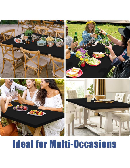 Mantel Rectangular Elástico Moosfor 182.9x76.2cm Negro
