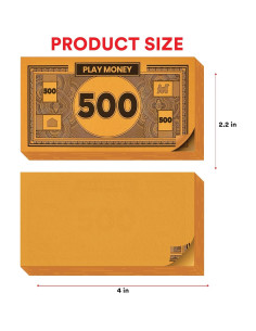 Reemplazo Dinero Monopoly 80 Hojas Colores Mixtos 10x5.5cm 2