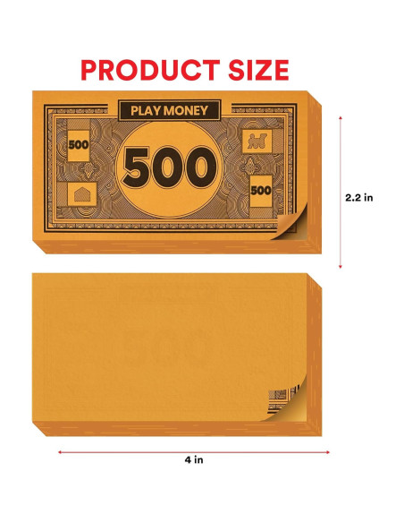 Reemplazo Dinero Monopoly 80 Hojas Colores Mixtos 10x5.5cm