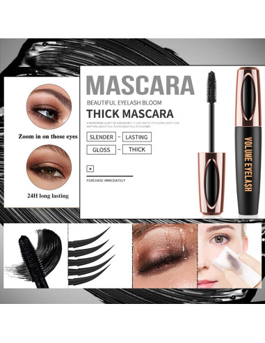 Máscara de Pestañas Voluminosa Tiejdhr 4D Waterproof 1 Paquete