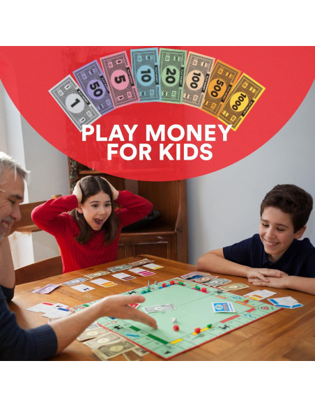 Reemplazo Dinero Monopoly 80 Hojas Colores Mixtos 10x5.5cm