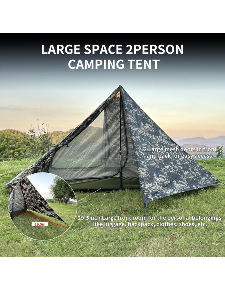Tienda de Camping Ultraligera Mtenplay TS-2DS para 2 Personas