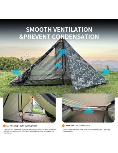 Tienda de Camping Ultraligera Mtenplay TS-2DS para 2 Personas
