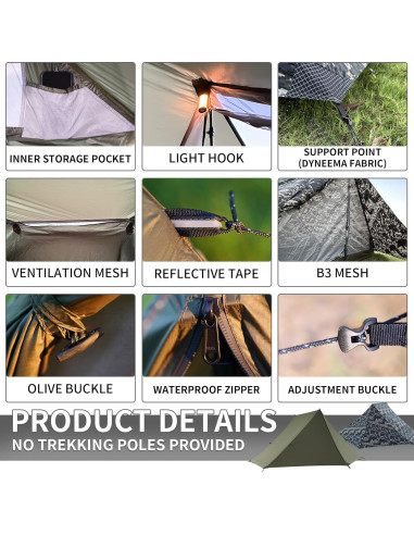 Tienda de Camping Ultraligera Mtenplay TS-2DS para 2 Personas