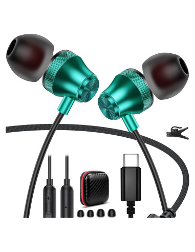 Auriculares USB C TOPAUX In-Ear con Micrófono y Control de Volumen