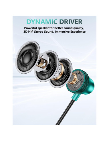 Auriculares USB C TOPAUX In-Ear con Micrófono y Control de Volumen