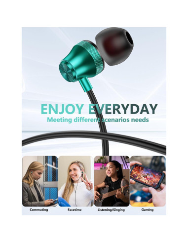 Auriculares USB C TOPAUX In-Ear con Micrófono y Control de Volumen