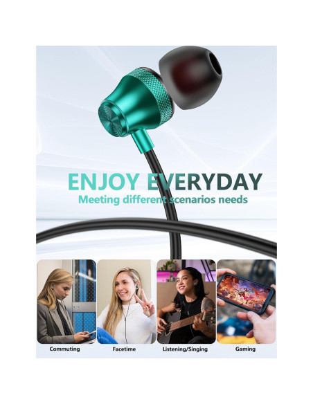 Auriculares USB C TOPAUX In-Ear con Micrófono y Control de Volumen