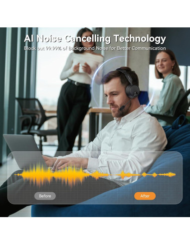 Auriculares Bluetooth LEVN CT003 con Micrófono y Cancelación de Ruido