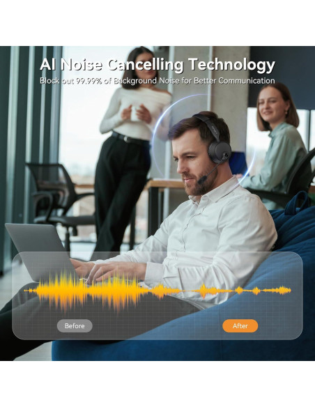 Auriculares Bluetooth LEVN CT003 con Micrófono y Cancelación de Ruido