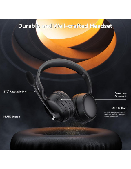 Auriculares Bluetooth LEVN CT003 con Micrófono y Cancelación de Ruido