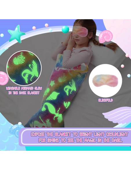 Set de Regalos de Sirena para Niñas 3-12 Años - Manta y Joyería