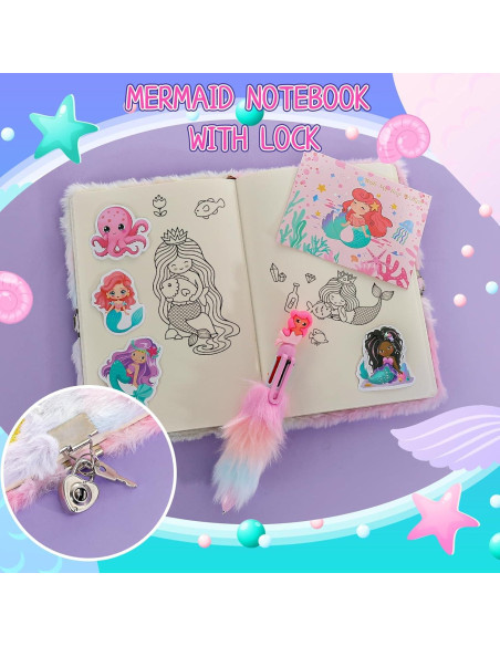 Set de Regalos de Sirena para Niñas 3-12 Años - Manta y Joyería