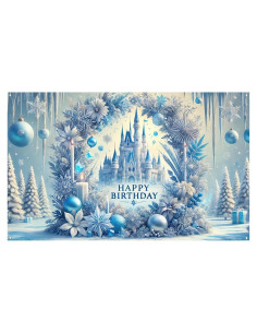 Banner de Cumpleaños Princesa Frozen 180 x 109 cm - BlissYard