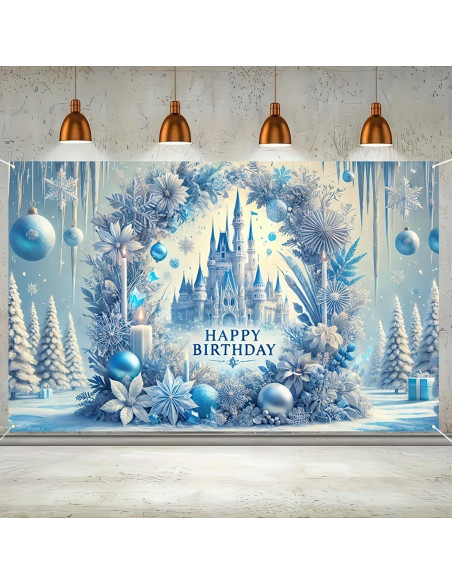 Banner de Cumpleaños Princesa Frozen 180 x 109 cm - BlissYard