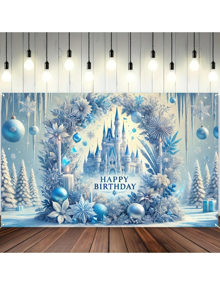 Banner de Cumpleaños Princesa Frozen 180 x 109 cm - BlissYard