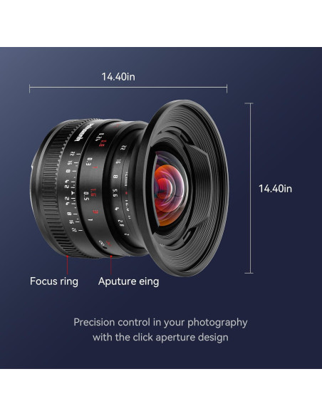 Lente Gran Angular PERGEAR 12mm F2 II Manual para M4/3 Lente Gran Angular PERGEAR 12mm F2 II Manual para M4/3