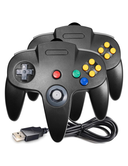 Controlador USB N64 SAFFUN 2 Pack para PC y Raspberry Pi