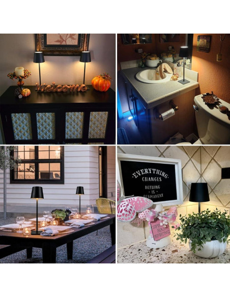 Juego de 2 Lámparas de Mesa Inalámbricas LamparaDecor 6000mAh