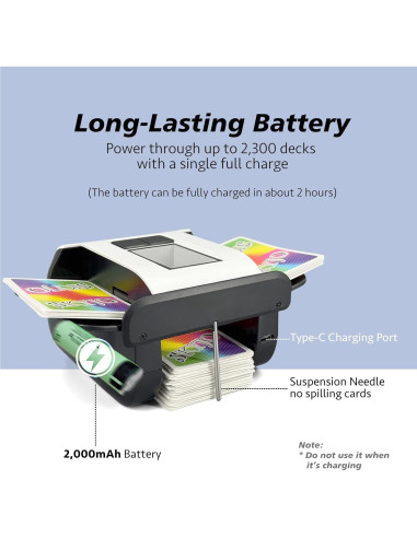 Barajador Automático de Cartas Dealtron X1D-2506 Recargable Negro