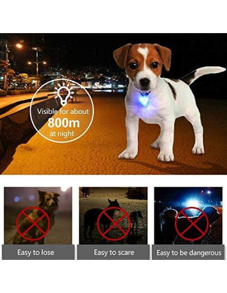 Collar LED para perros Avando, luces de seguridad 3 pcs