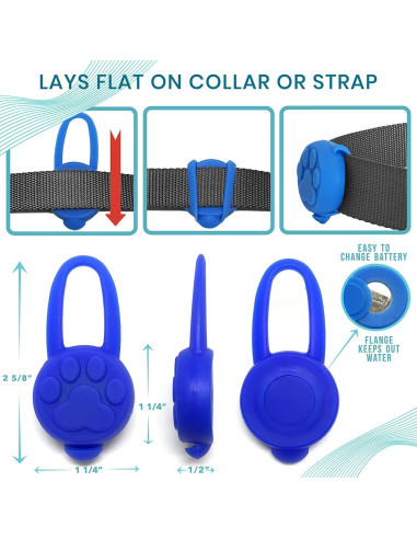 Collar LED para perros Avando, luces de seguridad 3 pcs