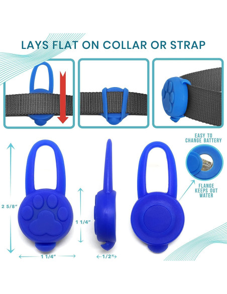 Collar LED para perros Avando, luces de seguridad 3 pcs