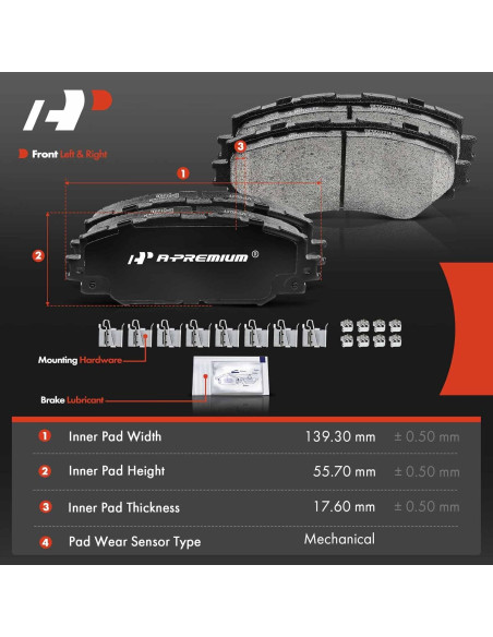 Juego de Pastillas de Freno Cerámicas A-Premium para Toyota y Scion
