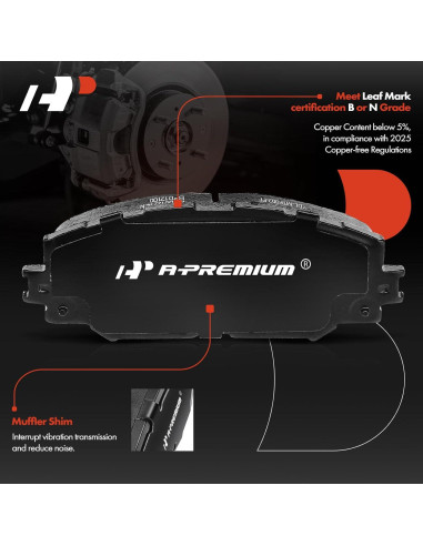 Juego de Pastillas de Freno Cerámicas A-Premium para Toyota y Scion