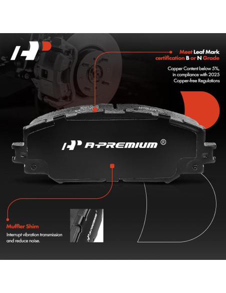 Juego de Pastillas de Freno Cerámicas A-Premium para Toyota y Scion