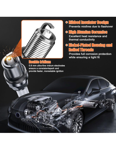 4 Bobinas de Encendido y Bujías GYbenzi UF316 para Toyota