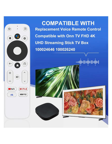 Control Remoto de Voz AieSHOP para Onn TV 4K UHD con Acceso Rápido