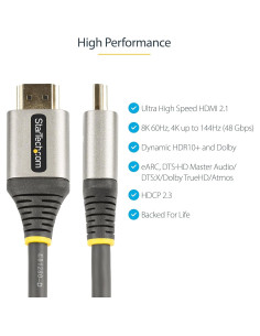Cable HDMI 2.1 Ultra Alta Velocidad StarTech 3m 8K 48Gbps 2