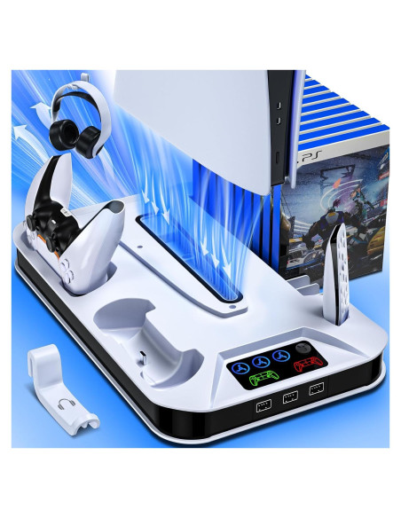 Estación de Enfriamiento y Carga PS5 Kammkonb con Ventilador