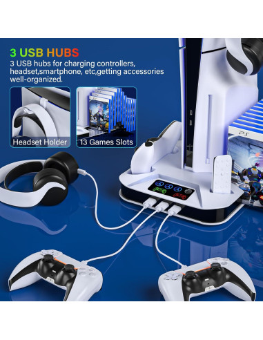 Estación de Enfriamiento y Carga PS5 Kammkonb con Ventilador