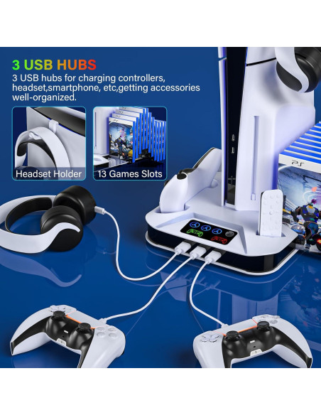 Estación de Enfriamiento y Carga PS5 Kammkonb con Ventilador