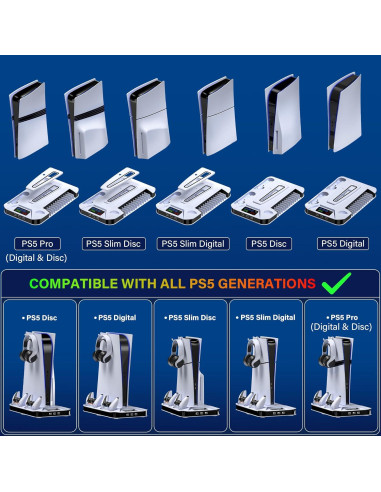 Estación de Enfriamiento y Carga PS5 Kammkonb con Ventilador