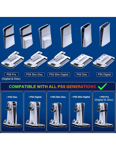 Estación de Enfriamiento y Carga PS5 Kammkonb con Ventilador