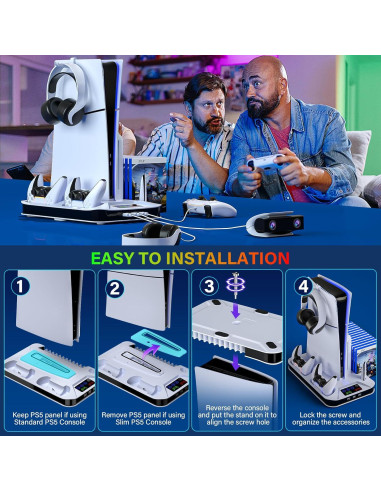 Estación de Enfriamiento y Carga PS5 Kammkonb con Ventilador