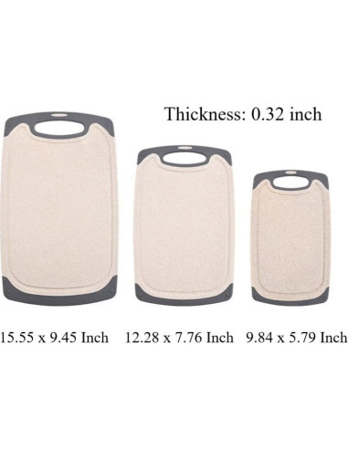 Juego de 3 Tablas de Cortar Antideslizantes FLYINGSEA