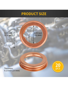 20 PCS Junta Drenaje Aceite Aluminio Luxlead Compatible Nissan 2