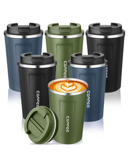 Paquete de 6 Tazas de Café Aisladas Qinyoung 380ml