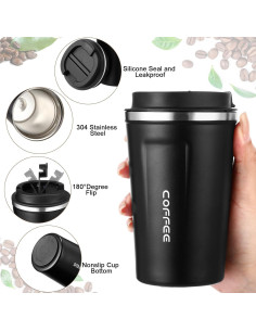 Paquete de 6 Tazas de Café Aisladas Qinyoung 380ml 2
