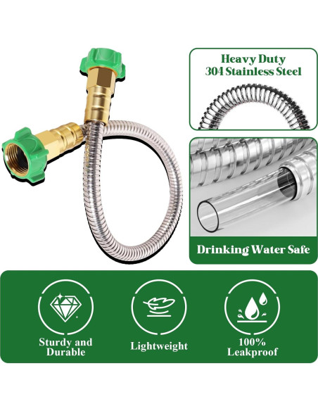 Manguera de Jardín 61cm PJT Acero Inoxidable Hembra a Hembra