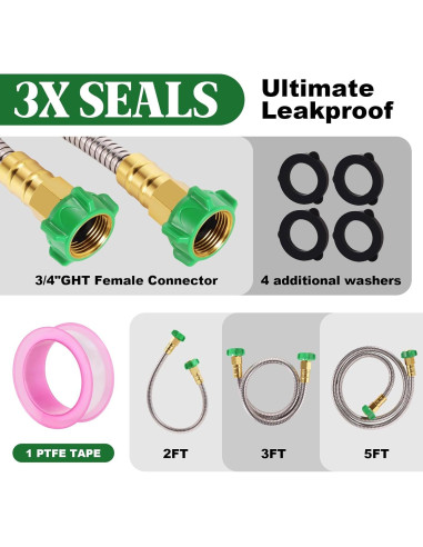 Manguera de Jardín 61cm PJT Acero Inoxidable Hembra a Hembra