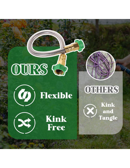 Manguera de Jardín 61cm PJT Acero Inoxidable Hembra a Hembra