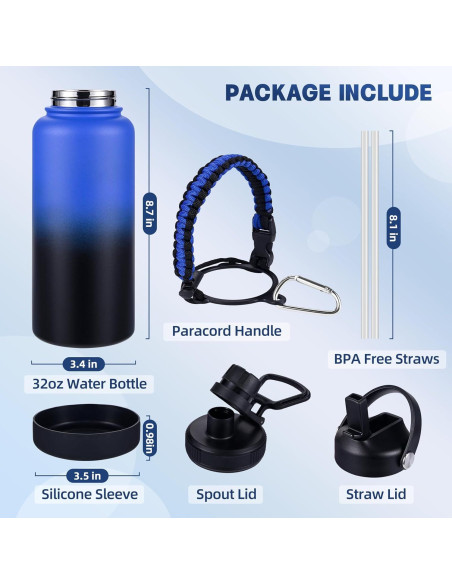 Botella de Agua Aislada CoolSub 32 oz Acero Inoxidable Doble Pared